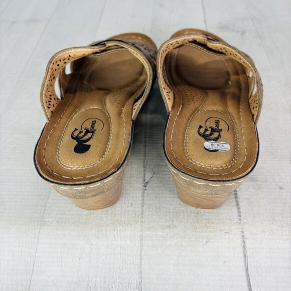 GC Women ODELIA  Bronze Lazer Slip On Wedge Lightweight  Sandals Shoes Size 8.5 - Picture 8 of 16